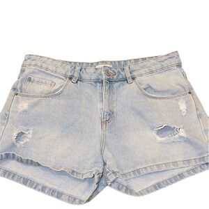 CALLIOPE Blue Distressed Denim Shorts SIZE XLarge